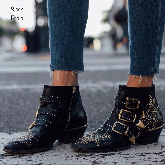 CHLOE Susanna black leather booties, made in Italy, size 39.5 - Picture 7 of 14